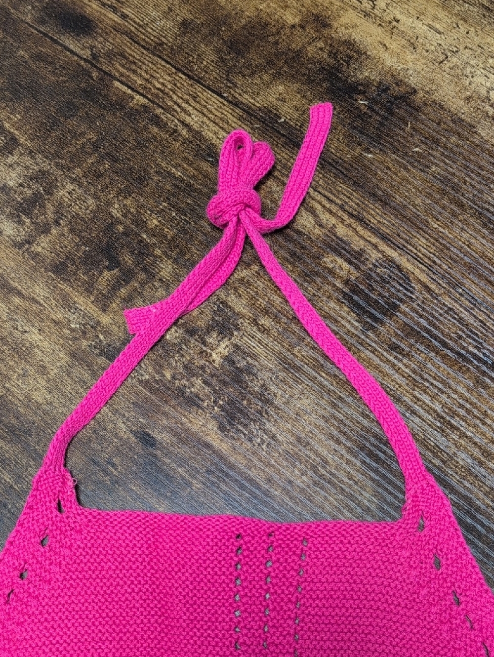 ❤️NWT❤️ Garage Knit Style Halter Top Mini Crop Top Tank Neck Tye, Large - Picture 4 of 9